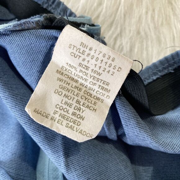 Fashion Bug Outfit Sz 16W 3 Pc Blue Blouse Pants Skirt Button Front Career Work - Picture 9 of 16